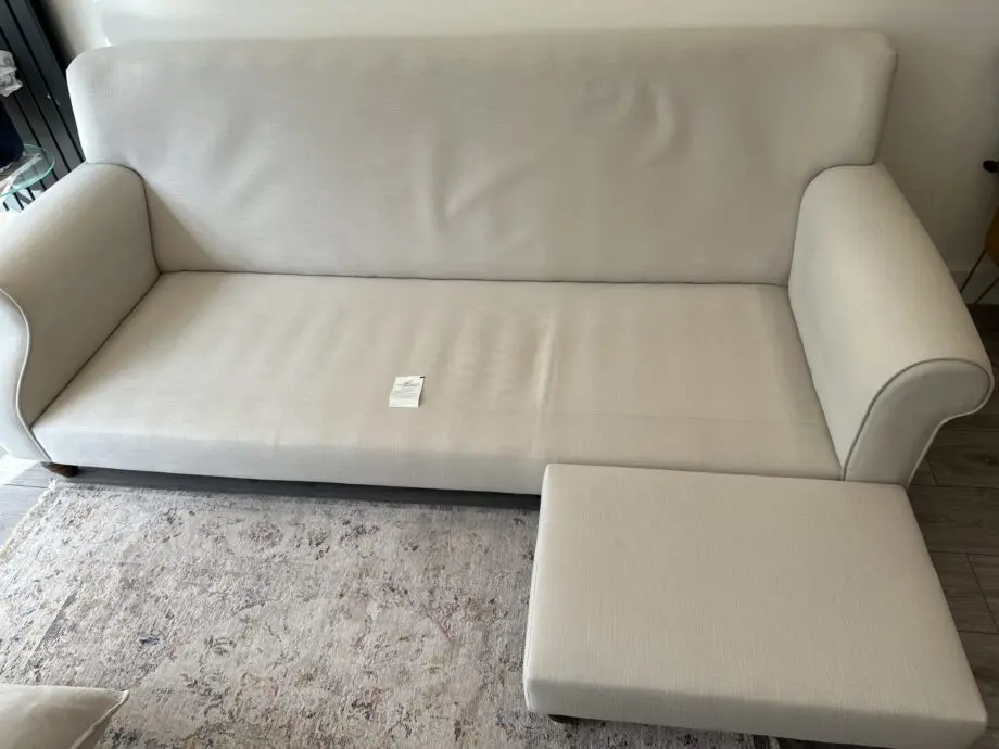 DFS Cream Corner Sofa With Scatter Back Cushions