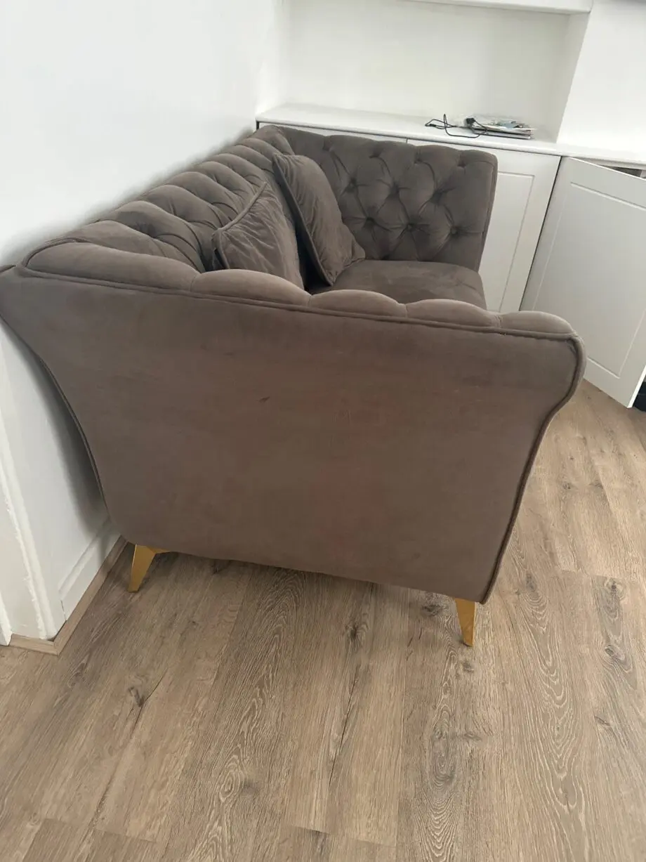 Wayfair 2 and 3 Seater Chocolate Brown Chesterfield Style