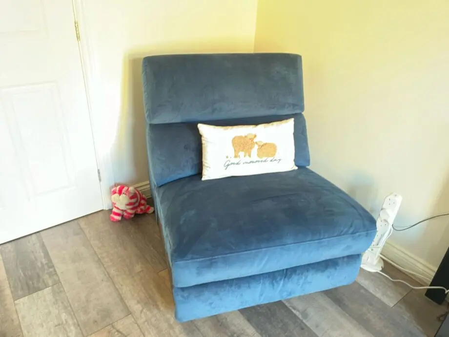 DFS Blue L-Shape Sofa with Sofa Bed