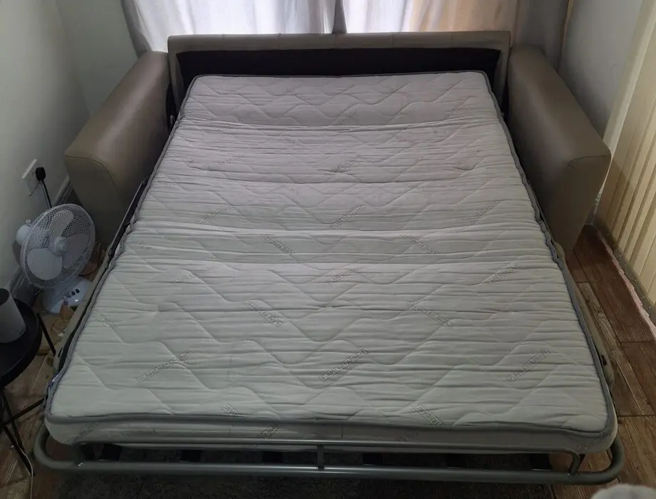 SCS Grey Leather 3 Seater Sofa Bed