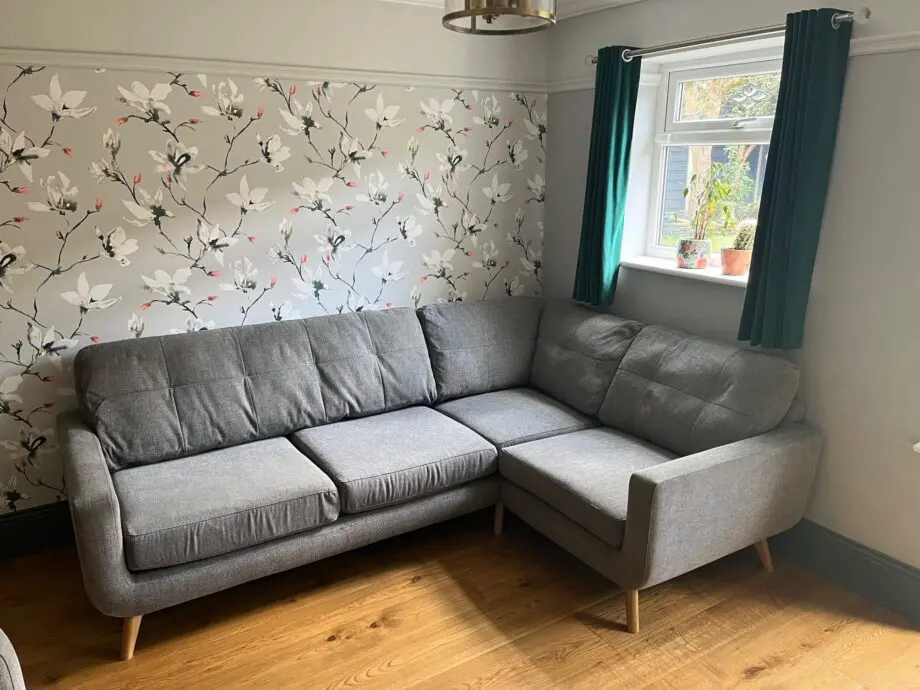 John Lewis Grey Corner with Matching 2 Seater Sofa