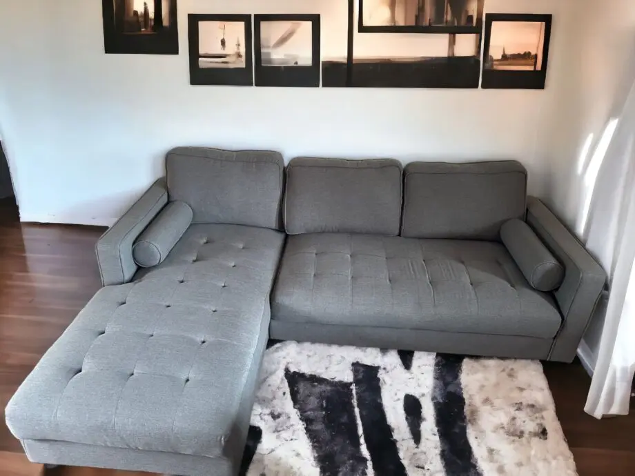 Wayfair Grey L-Shape with Button Detailing
