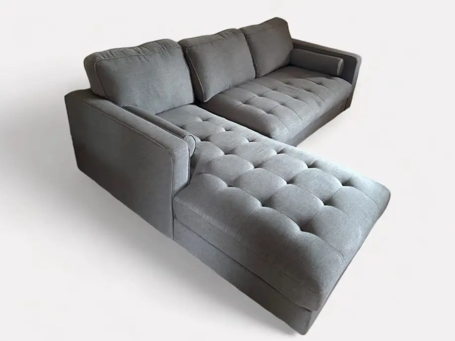 Wayfair Grey L-Shape with Button Detailing