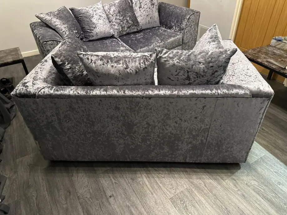 Silver Fleck 3 & 2 Seater Sofa with Scatter Back Cushions