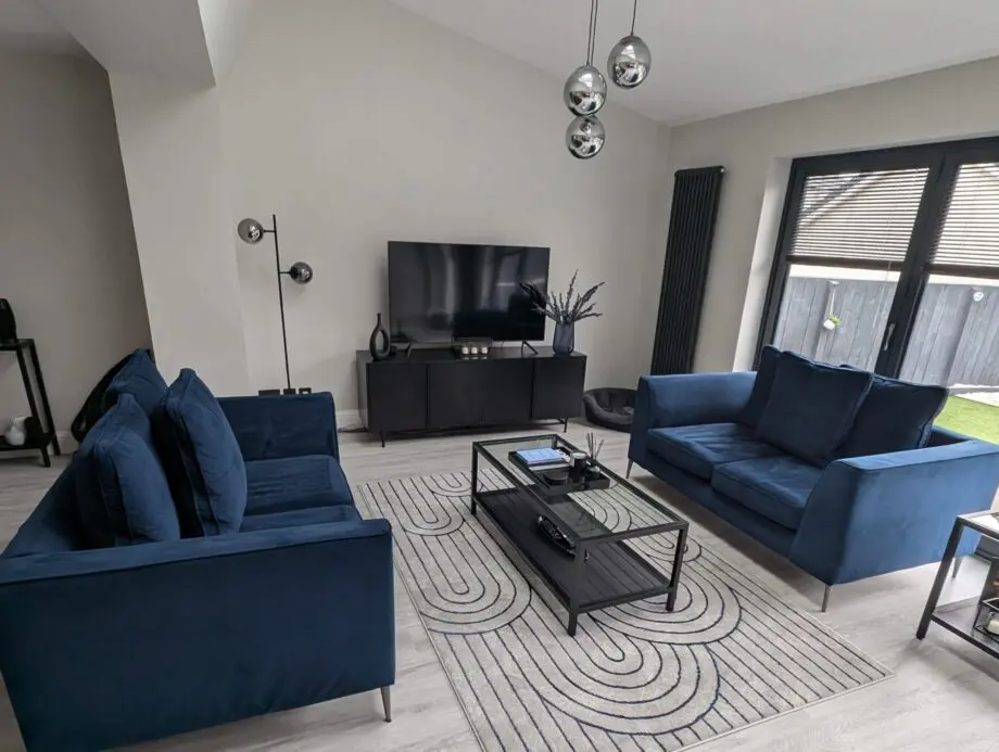 Sterling Furniture Luna Range Navy Blue 2 x 2 Seater Sofas