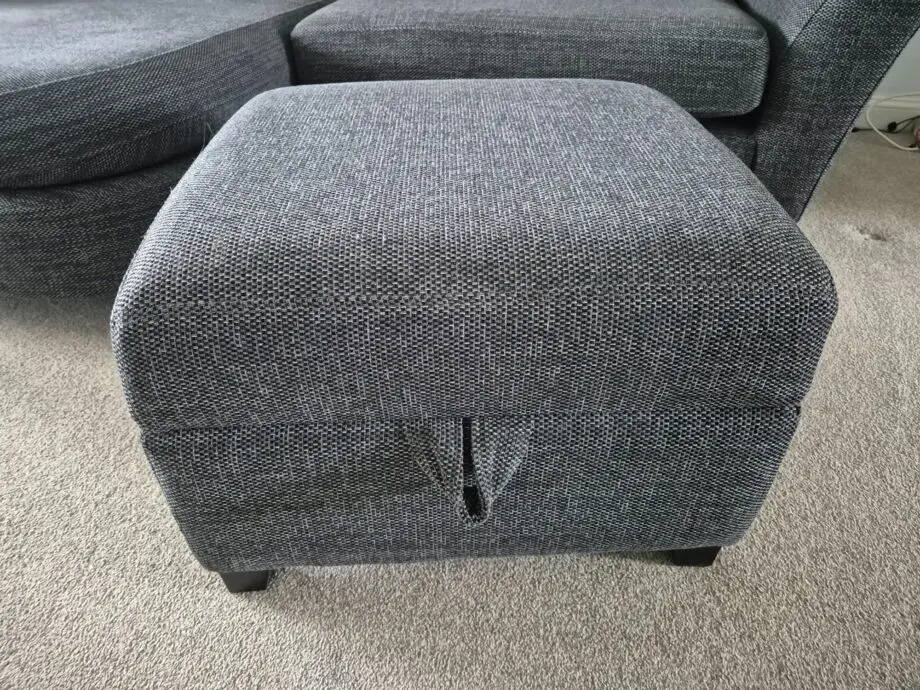 DFS Charcoal 3 Seater L-Shape with Footstool Storage