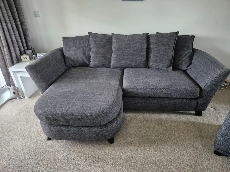 DFS Charcoal 3 Seater L-Shape with Footstool Storage