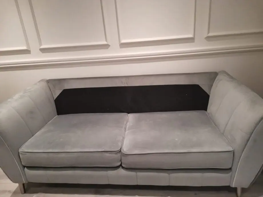 Sofology Plush Grey Fabric "Gabrielle" 3 seater sofa and ChairSet