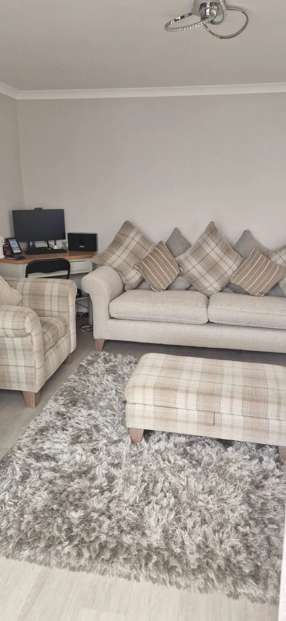DFS 'Morland' 4 Seater Sofa with 2 Matching Armchairs and Footstool