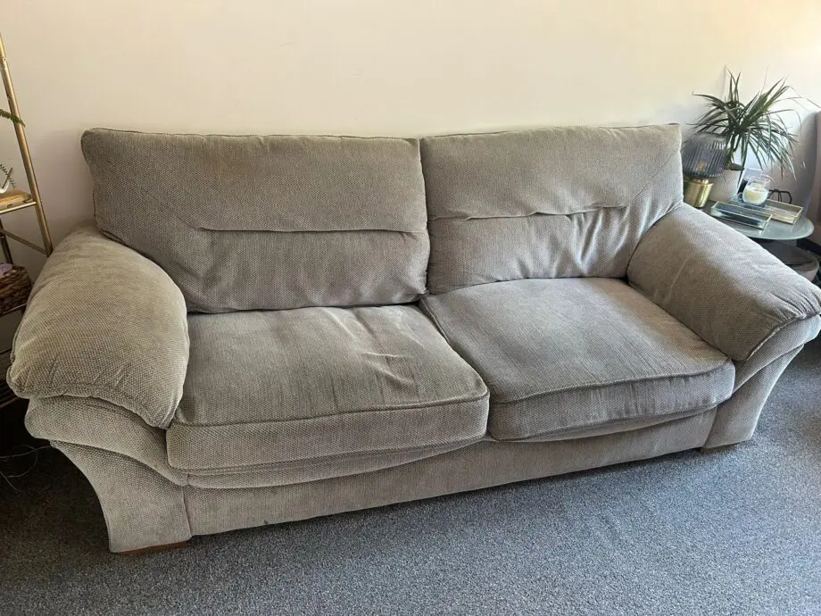 Grey 2 seater fabric sofa