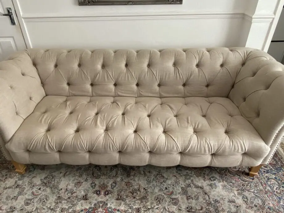 TKMaxx Beige 2 and 3 Seater Chesterfield Style Sofas