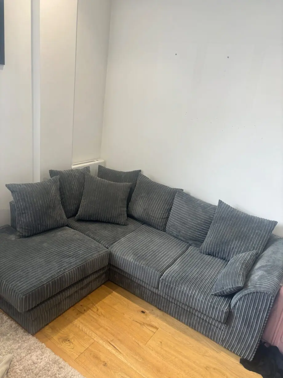 Debenhams Grey Cord Corner Sofa