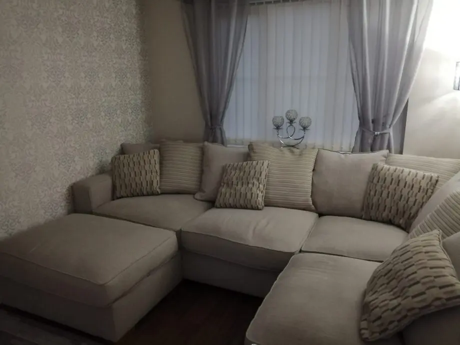 Used Oak Furniture land beige corner sofa