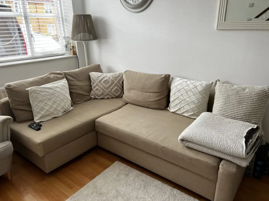Ikea Corner sofa-bed with storage beige