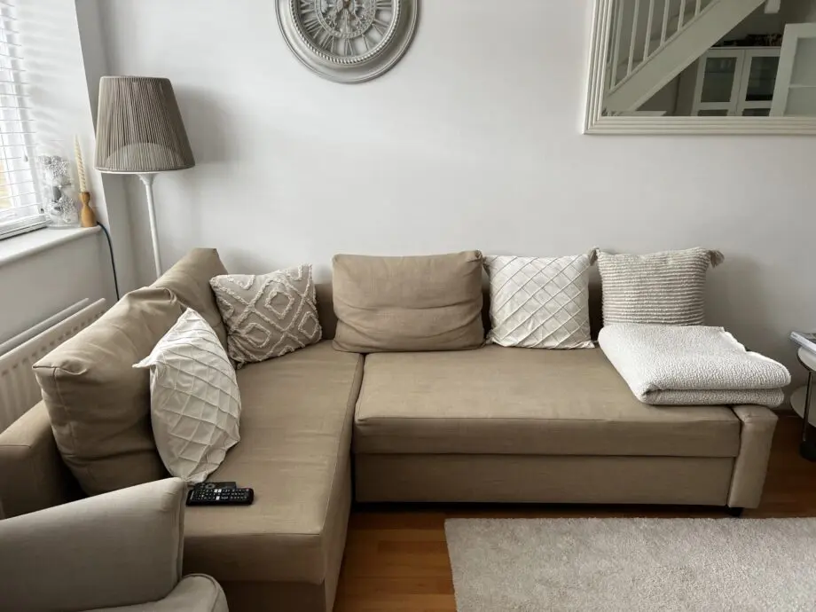 Ikea Corner sofa-bed with storage beige