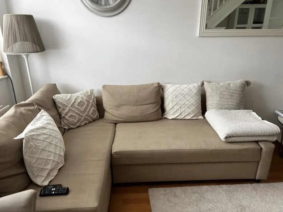 Ikea Corner sofa-bed with storage beige
