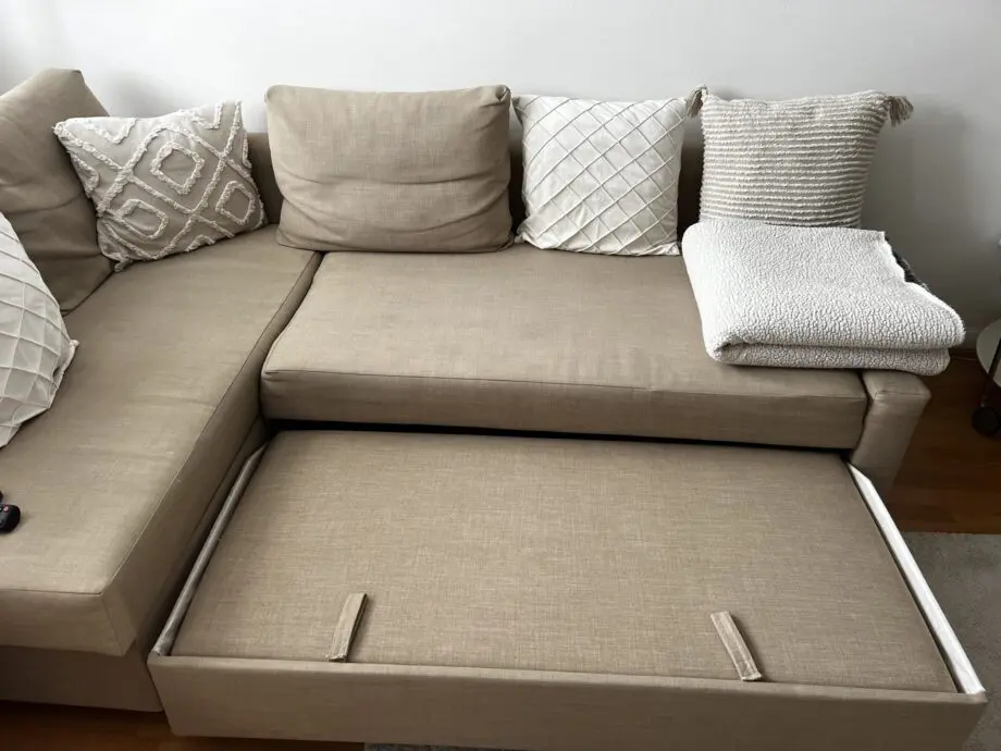 Ikea Corner sofa-bed with storage beige