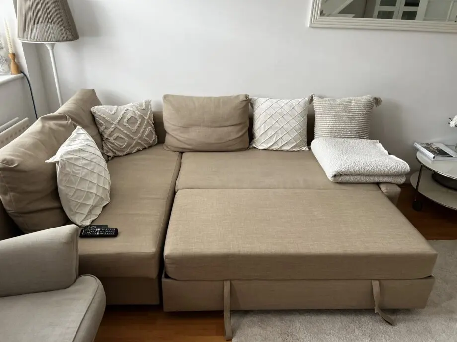 Ikea Corner sofa-bed with storage beige