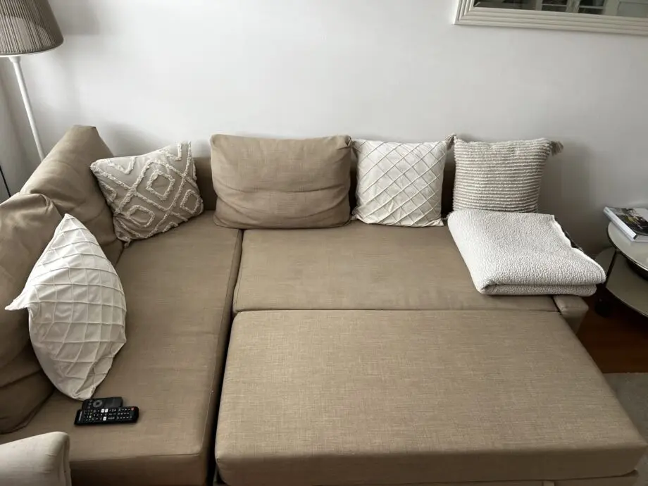 Ikea Corner sofa-bed with storage beige
