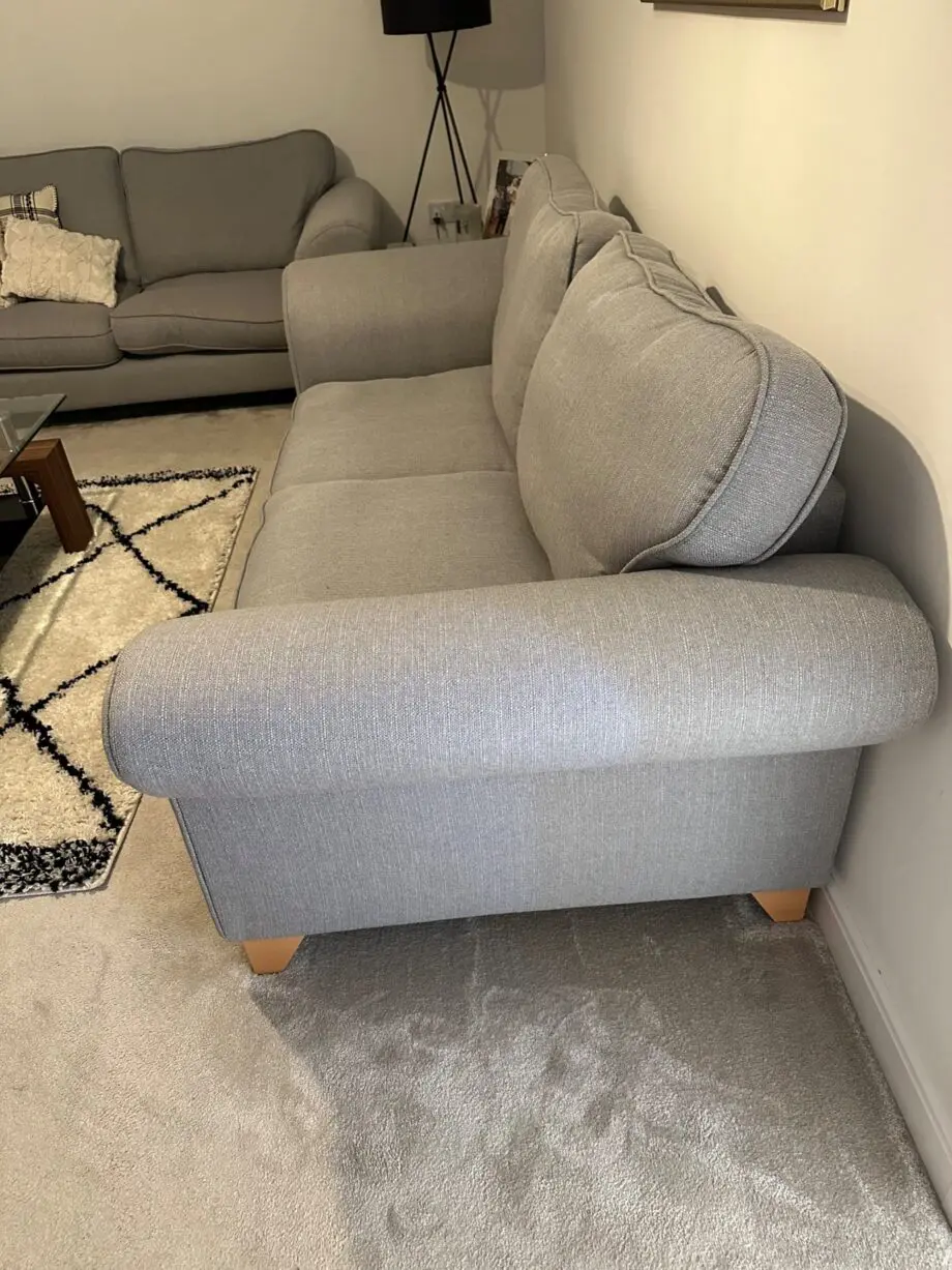DFS Grey 2 & 3 Seater plus footstool