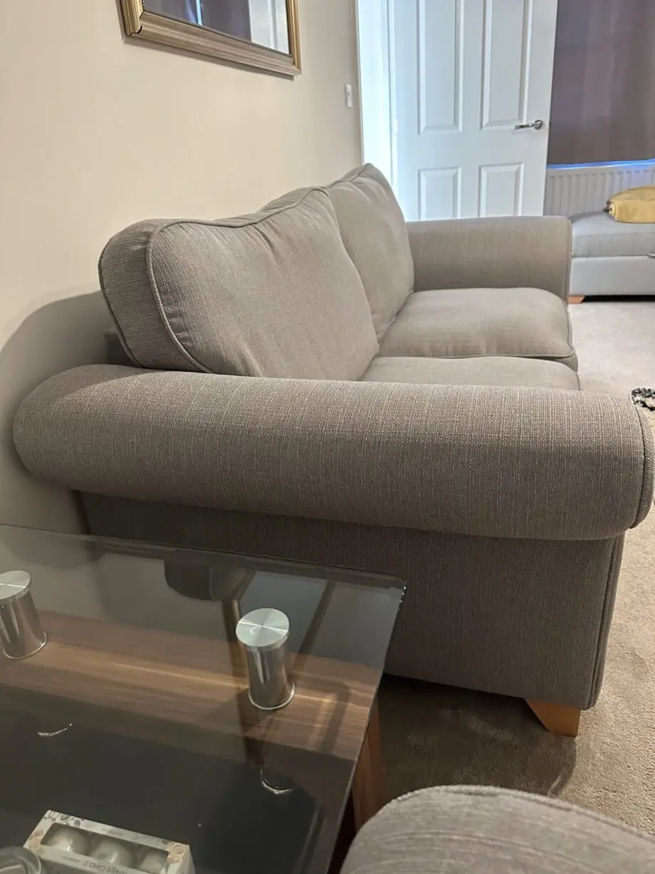 DFS Grey 2 & 3 Seater plus footstool