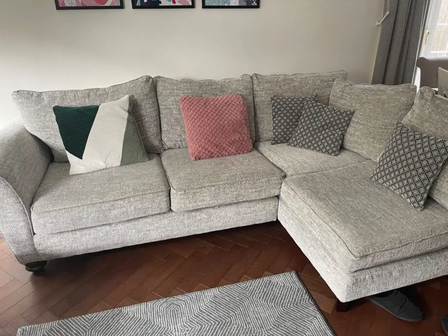 SCS Grey 3 Seater + Corner and Chair Set