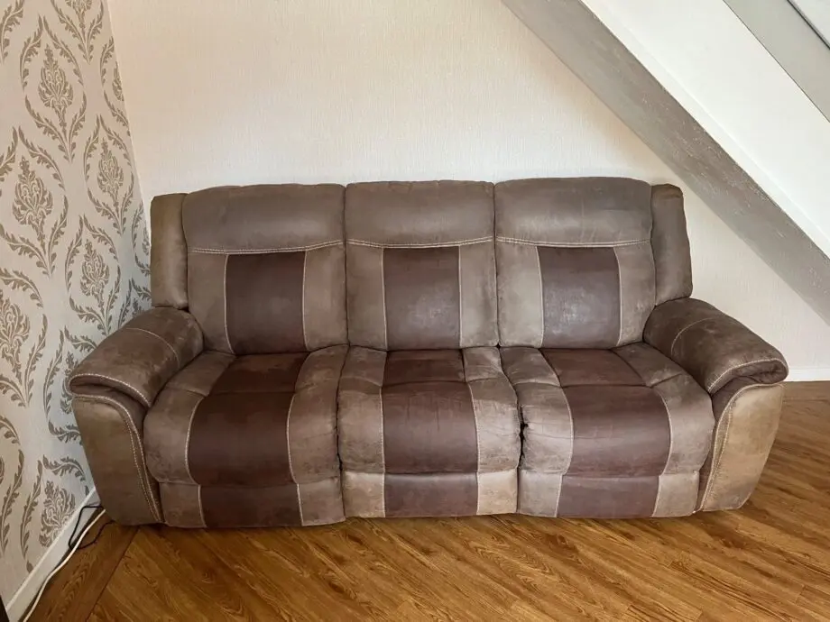 ScS x2 Brown 3 Seater Recliners