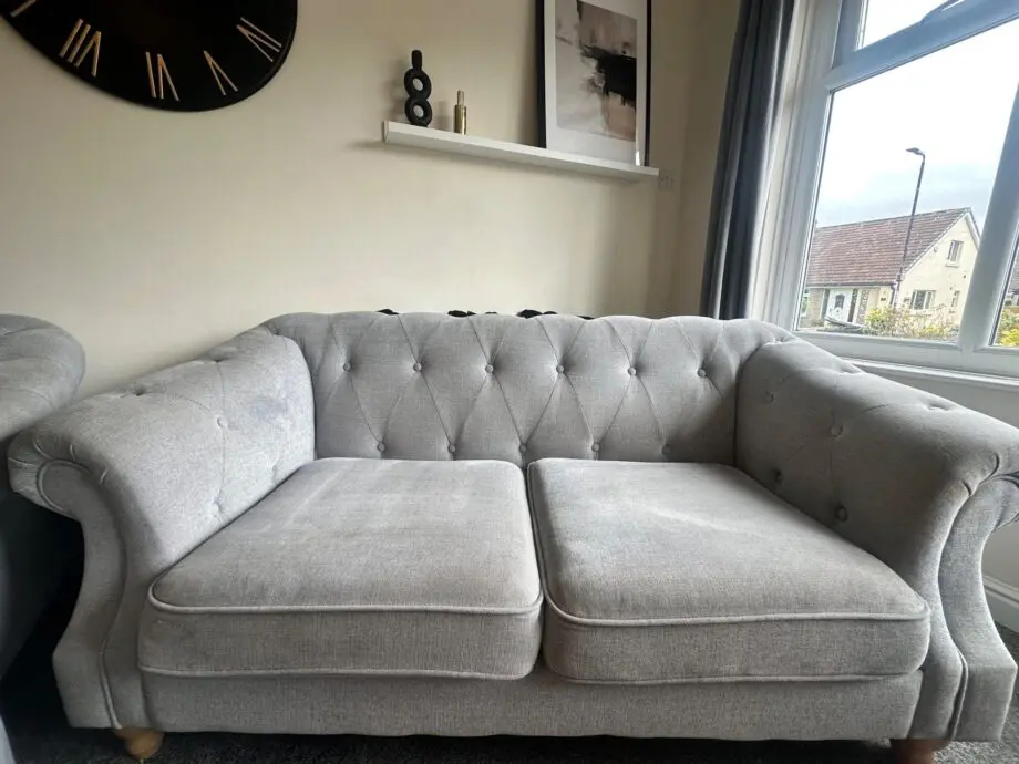 Dunelm 2x grey 2 seater sofas