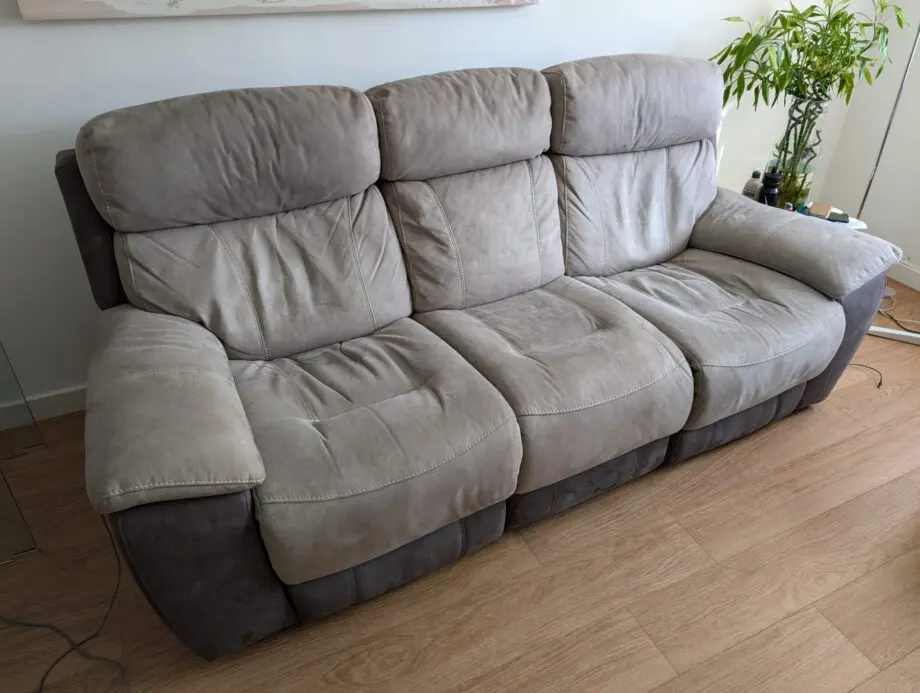 Ryder 3 Seater Brown and Beige Electric Recliner Sofa
