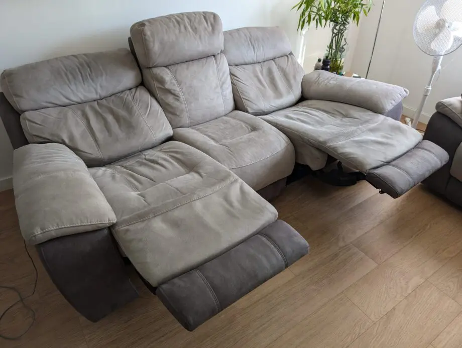 Ryder 3 Seater Brown and Beige Electric Recliner Sofa