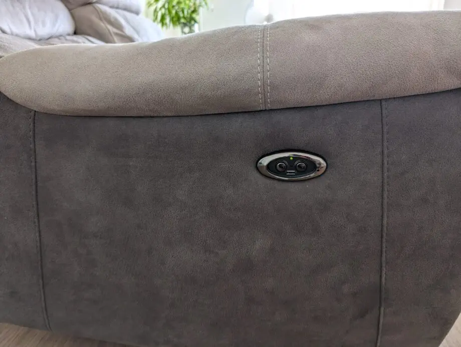 Ryder 3 Seater Brown and Beige Electric Recliner Sofa