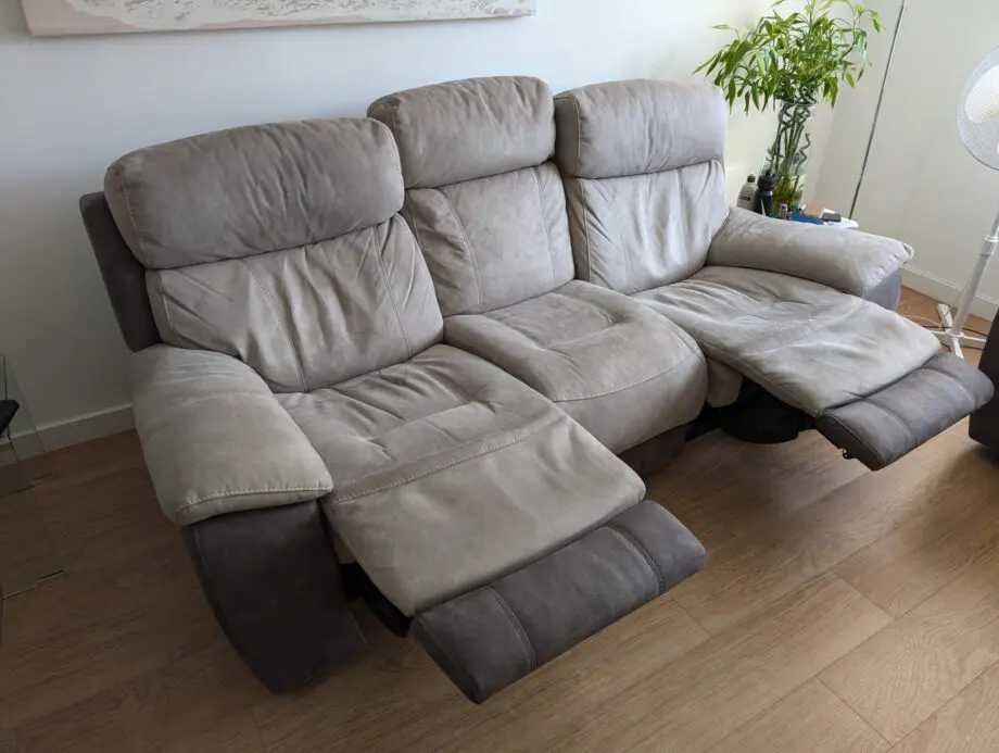 Ryder 3 Seater Brown and Beige Electric Recliner Sofa