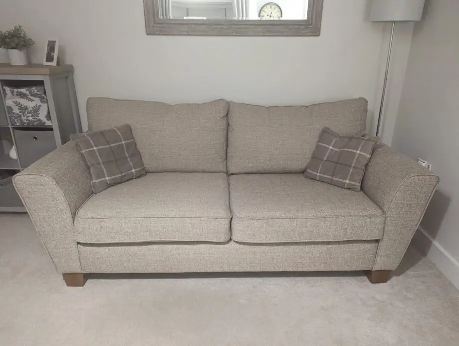 SCS Theo Fabric Beige 3 Seater Sofa
