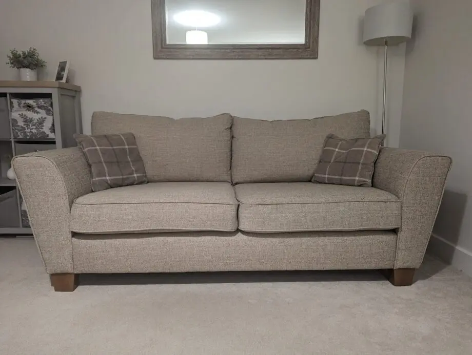 SCS Theo Fabric Beige 3 Seater Sofa