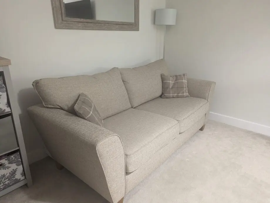 SCS Theo Fabric Beige 3 Seater Sofa