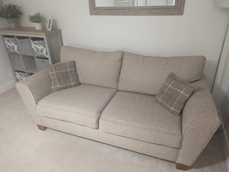 SCS Theo Fabric Beige 3 Seater Sofa