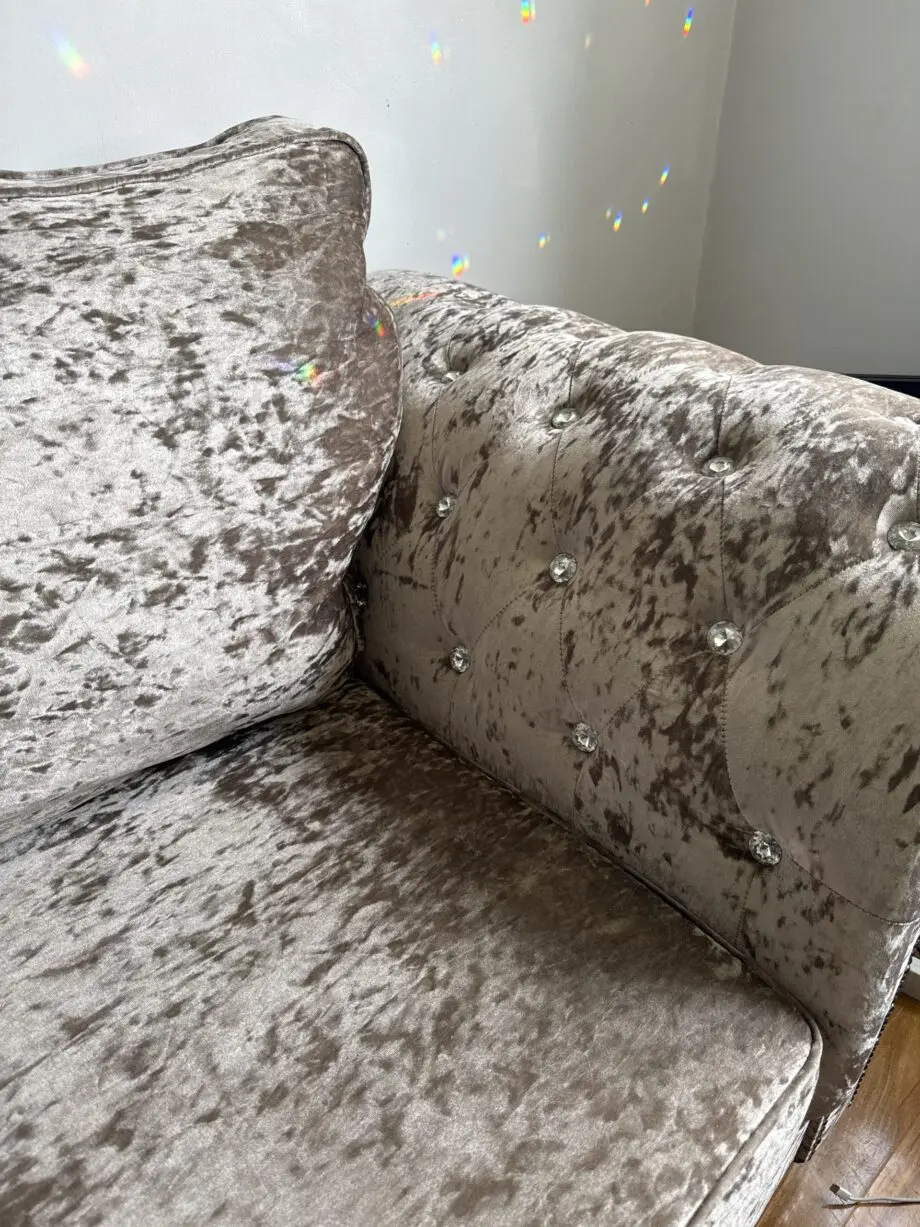 Crushed velvet large 2 seater sofa