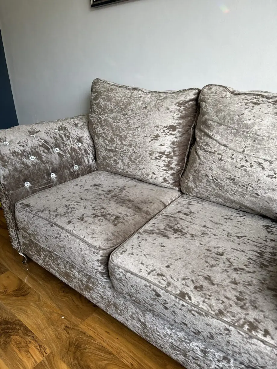 Crushed velvet large 2 seater sofa
