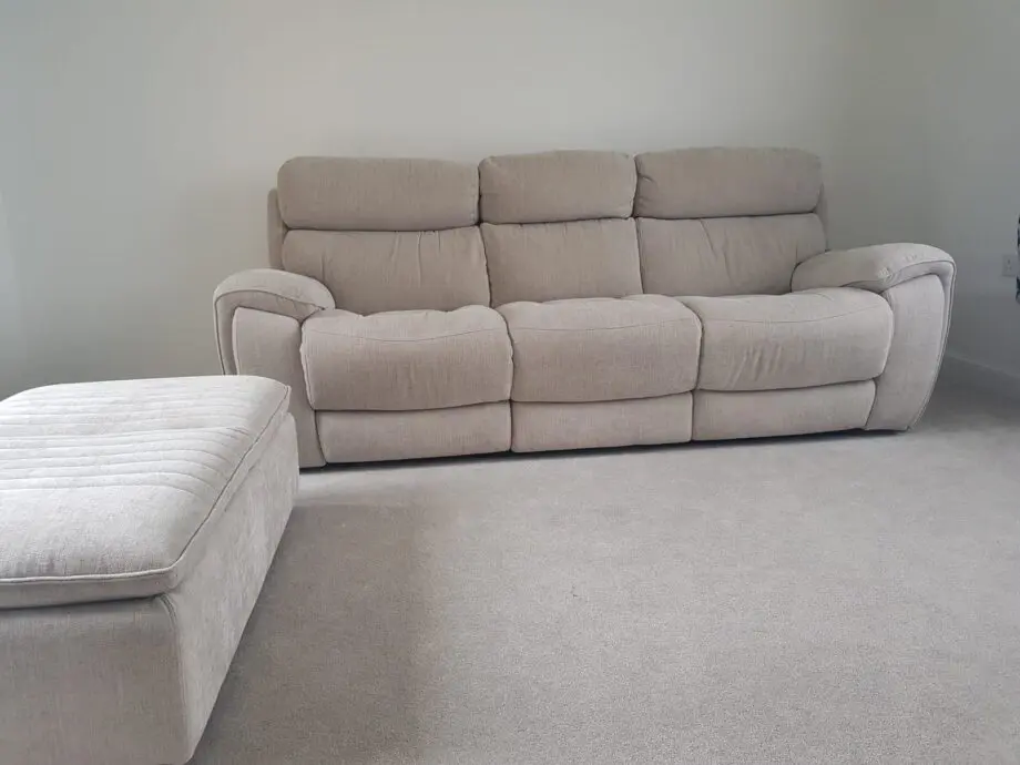 Sofology 3 Seater Radley / Radleigh Oatmeal Double Power Recliner with Double Power Headrest
