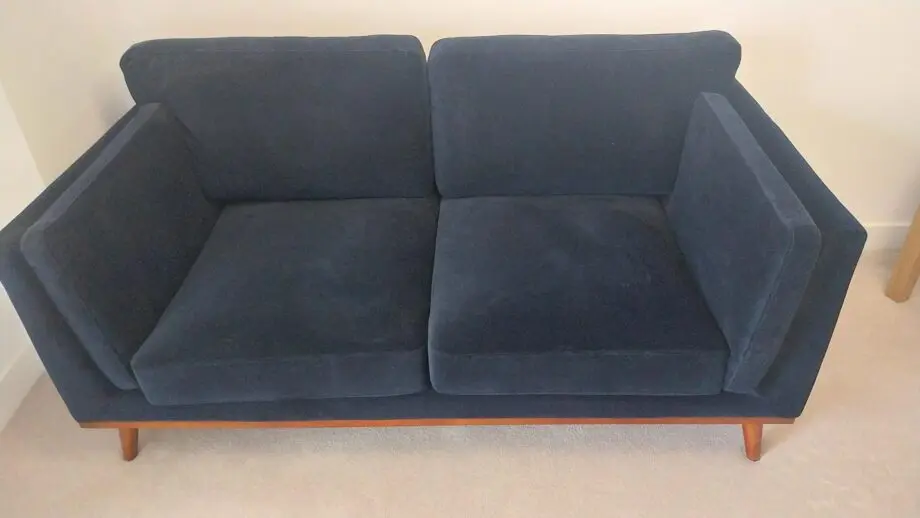 Mickey 2 Seat Velvet Sofa Walnut Frame by Twenty10 Designs (Royal Blue)
