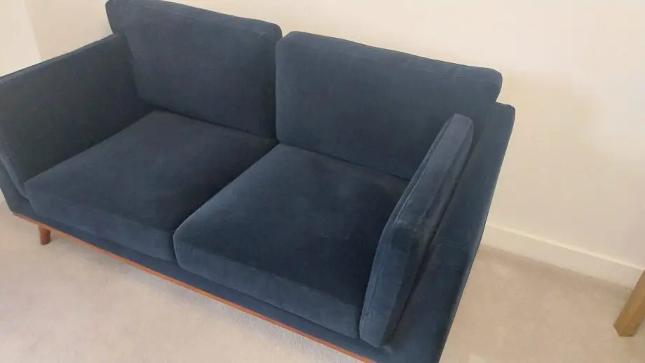 Mickey 2 Seat Velvet Sofa Walnut Frame by Twenty10 Designs (Royal Blue)