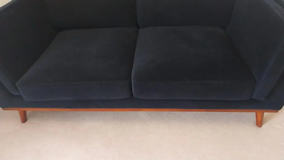Mickey 2 Seat Velvet Sofa Walnut Frame by Twenty10 Designs (Royal Blue)