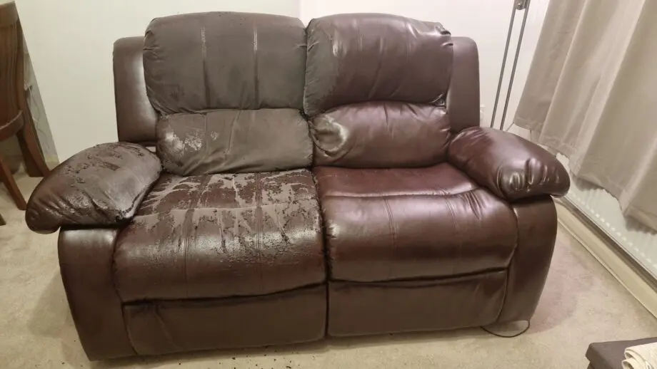 2 seater recliner faux leather sofa