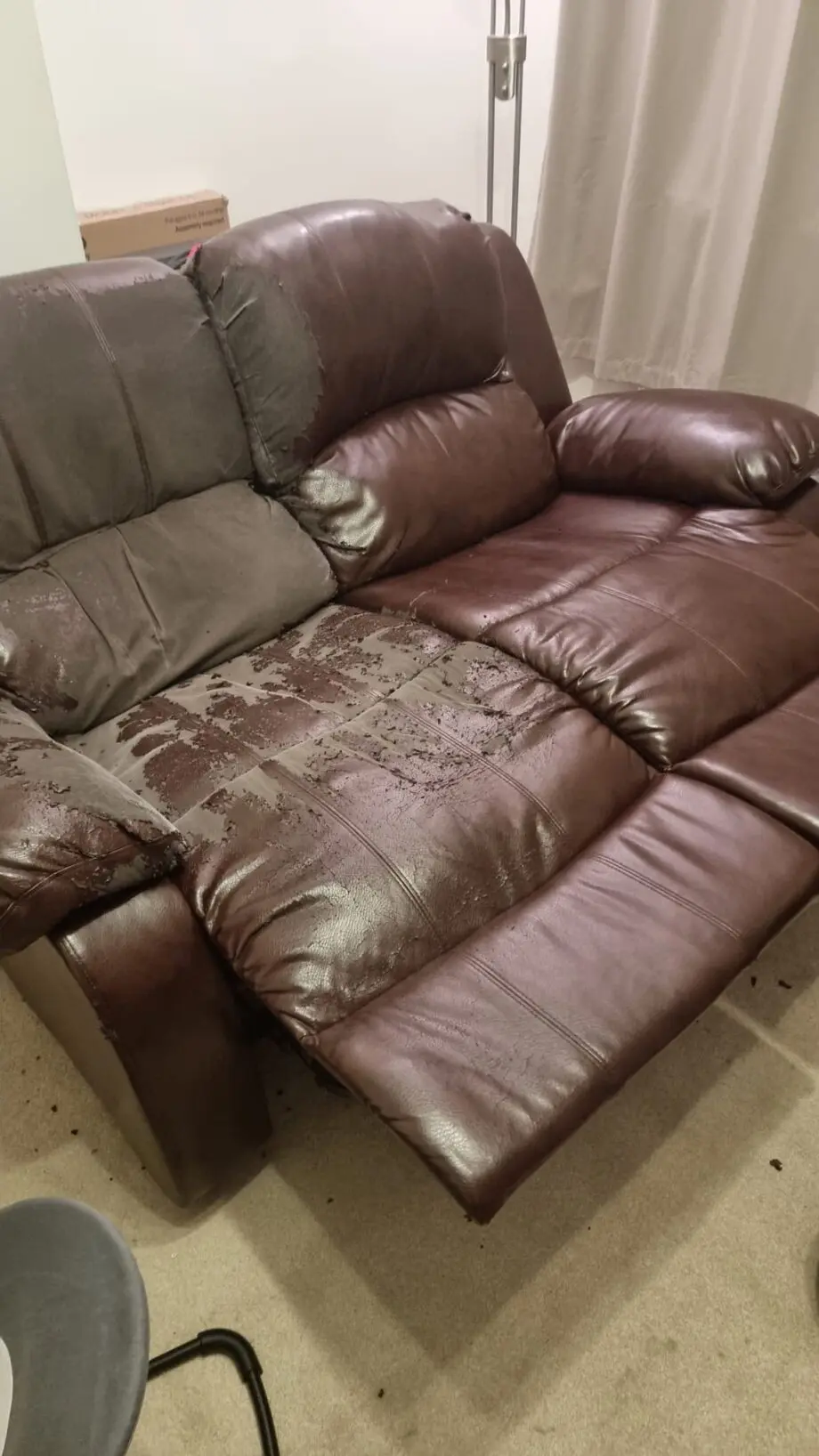 2 seater recliner faux leather sofa