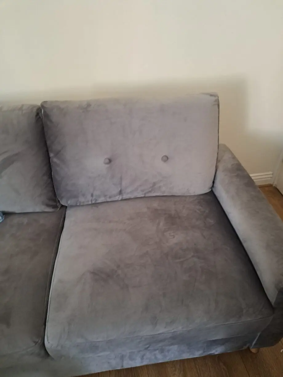 Oak Furniture Superstore: Constance Double Sofa Bed Left Facing Chaise in Grey Velvet