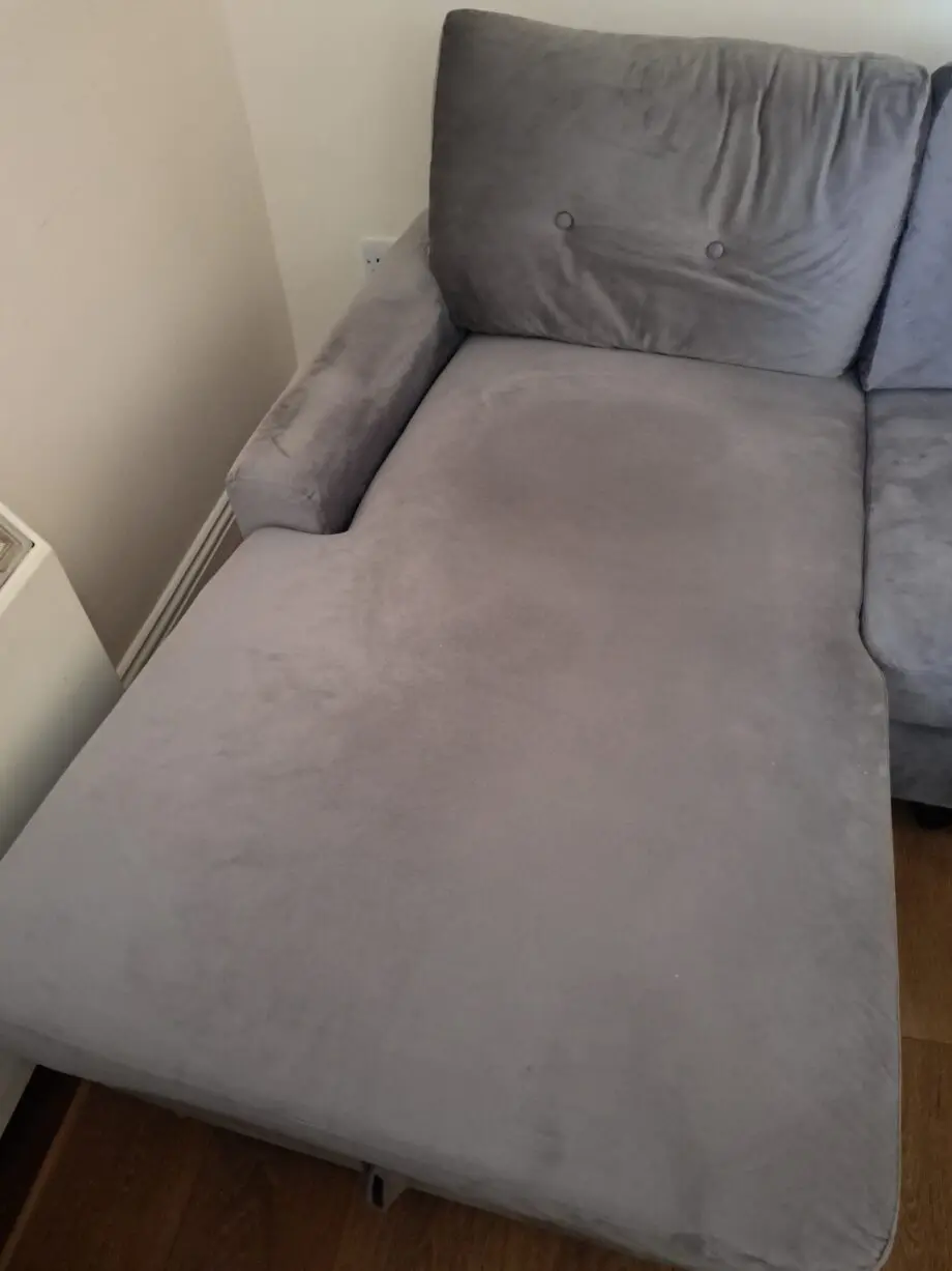 Oak Furniture Superstore: Constance Double Sofa Bed Left Facing Chaise in Grey Velvet