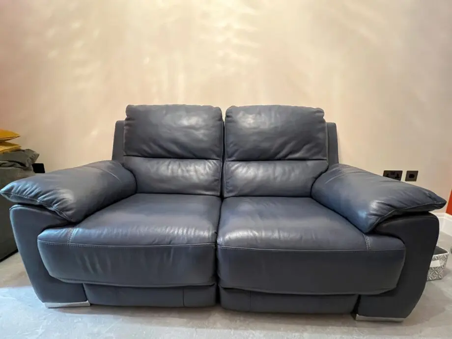 DFS, New Falcon range in denim blue, 3 seater and 2 seater recliners