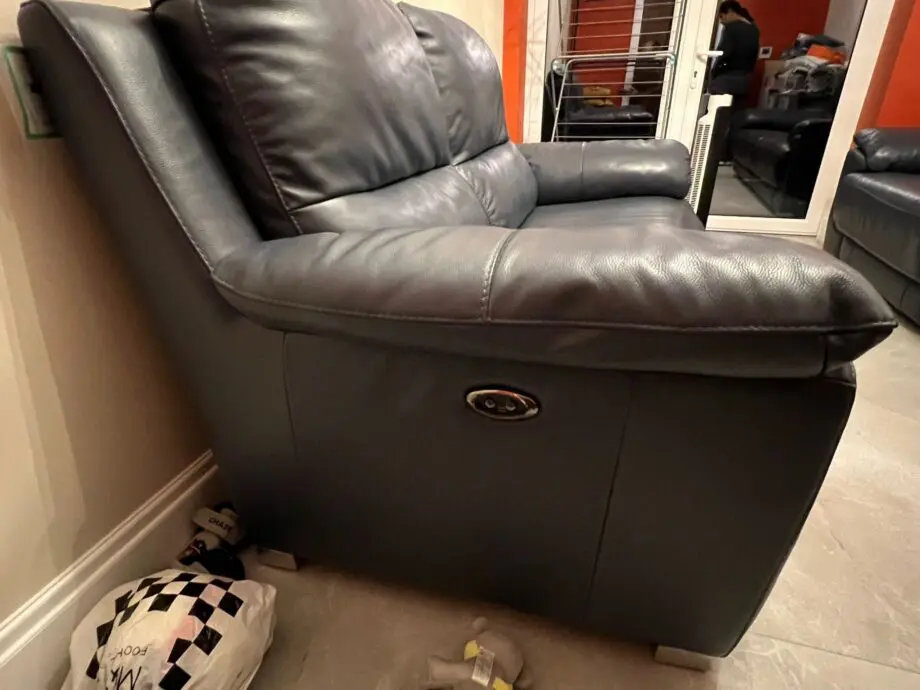 DFS, New Falcon range in denim blue, 3 seater and 2 seater recliners