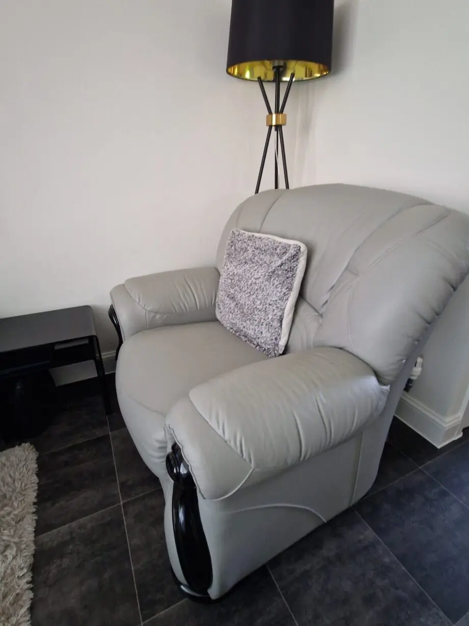 1 Seater Genuine Italian Leather Grey