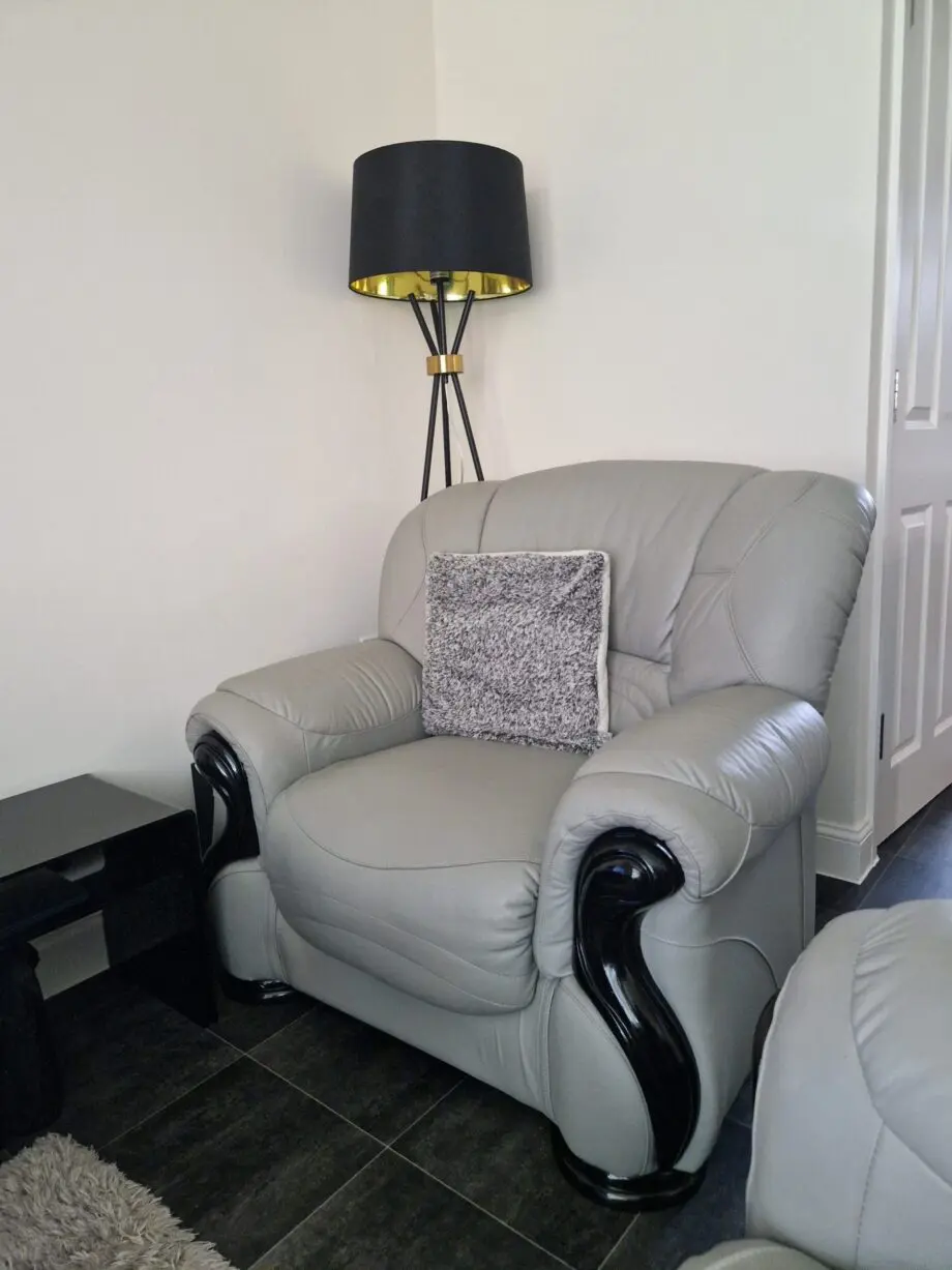 1 Seater Genuine Italian Leather Grey